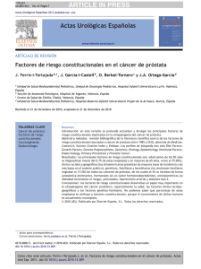 Factores de riesgo constitucionales en el cáncer de próstata