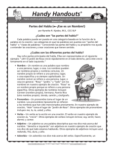 Handy Handouts® Partes del Habla