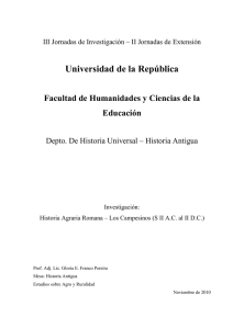 Historia Agraria Romana - Los campesinos (S II AC al II DC)