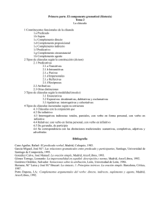 Primera parte. El componente gramatical (Sintaxis) Tema 2 La