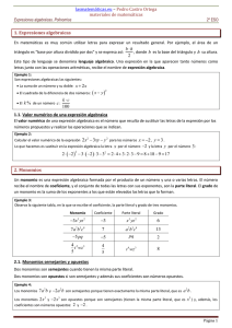 Pedro Castro Ortega materiales de matemáticas 1. Expresiones