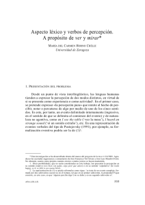 31. Aspecto léxico y verbos de percepción. A propósito de ver y