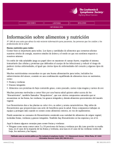 Información sobre alimentos y nutrición