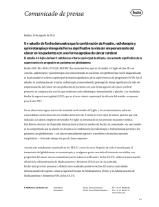 Un estudio de Roche demuestra que la combinación de Avastin