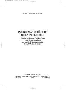 PROBLEMAS JURÍDICOS DE LA PUBLICIDAD Estudios jurídicos