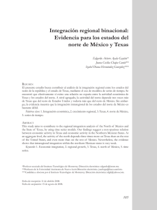 Integración regional binacional: Evidencia para los estados del