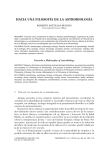 HACiA UnA fiLOSOf&Iacute;A dE LA ASTRObiOLOg&Iacute;A