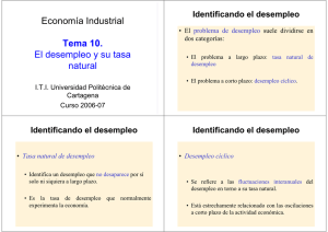 Economía Industrial Tema 10. El desempleo y su tasa natural