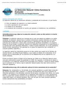 La Selección Natural: Cómo funciona la Evolución Una entrevista