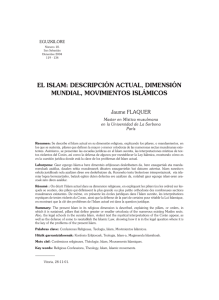 EL ISLAM: DESCRIPCIÓN ACTUAL, DIMENSIÓN MUNDIAL