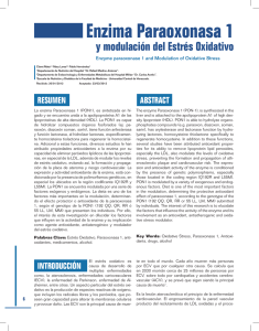 Enzima Paraoxonasa 1 y modulación del Estrés Oxidativo. (PDF