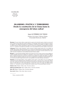 Islamismo, Política y Terrorismo. Desde la constitución de la Umma