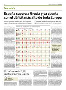 España supera a Grecia y ya cuenta con el déficit más alto de toda
