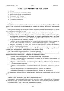 Tema 3 LOS ALIMENTOS Y LA DIETA