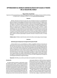 optimizando el manejo agroecológico de plagas a través