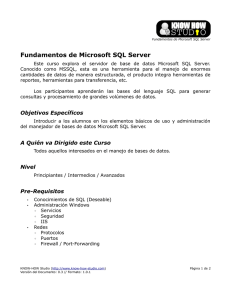 Fundamentos de Microsoft SQL Server - Bienvenidos a KNOW