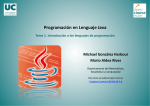 Programación en Lenguaje Java. Tema 1. Introducción a los