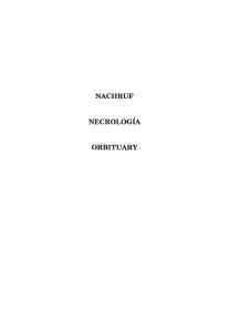 NACHRUF NECROLOGIA ORBITUARY