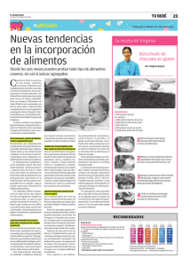 Nuevas tendencias en la incorporación de alimentos