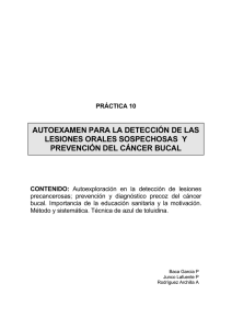 AUTOEXAMEN PARA LA DETECCI&Oacute;N DE LAS LESIONES