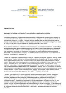 Mensaje a los budistas por Vesakh: Promover juntos una educación