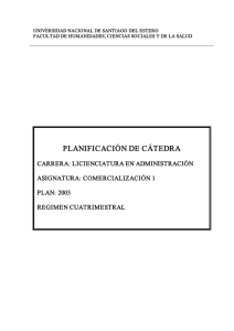 Comercialización I - Facultad de Humanidades, Ciencias Sociales y
