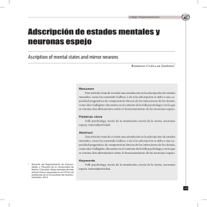 Adscripci&oacute;n de estados mentales y neuronas espejo