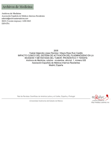 Impacto cl  nico del sistema de activaci  n del plasmin  geno en la