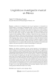 Lingüística e investigación musical en México