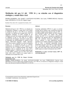 Metilación del gen L1 del VPH 16 y su relación con el