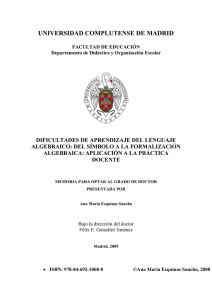 dificultades de aprendizaje del lenguaje algebraico