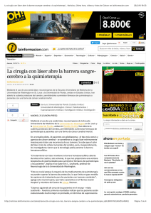 La cirugía con láser abre la barrera sangre