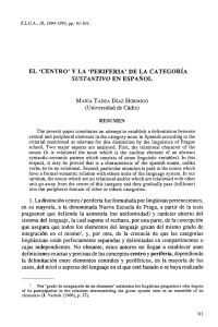 EL `CENTRO` Y LA `PERIFERIA` DE LA CATEGORÍA SUSTANTIVO