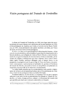 Visión portuguesa del Tratado de Tordesillas