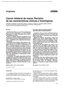 C&aacute;ncer bilateral de mama. Revisi&oacute;n de las caracter&iacute;sticas cl&iacute;nicas e