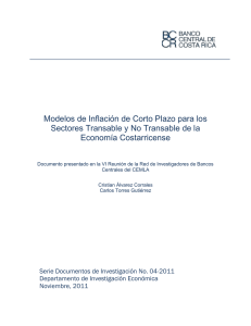 Modelos de Inflación de Corto Plazo para los Sectores Transable y