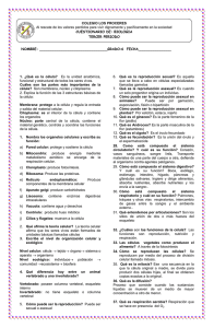 NOMBRE: :6 FECHA_______________ 1. ¿Qué es la célula?