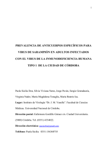 PREVALENCIA DE ANTICUERPOS ESPECÍFICOS PARA VIRUS