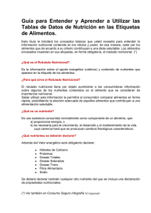 ¿sabe ud. utilizar la información nutricional?.