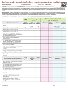 Cuestionario sobre antecedentes familiares para