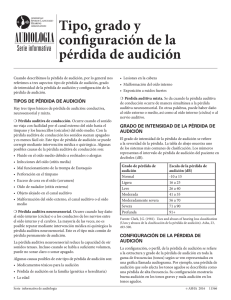 Tipo, grado y configuración de la pérdida de audición