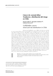 Cáncer de vesícula biliar: Tendencia y distribución del riesgo en Chile