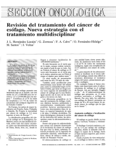 Revisión del tratamiento del cáncer de esófago. Nueva estrategia