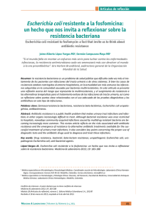 Escherichia coli resistente a la fosfomicina: un hecho que nos invita