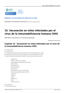 15. Vacunación en niños infectados por el virus de la