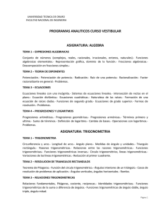 Contenido Analitico Curso Vestibular 2017