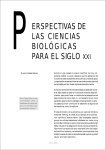 erspectivas de las ciencias biol&oacute;gicas para el siglo xxi