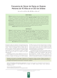 Frecuencia de Cáncer de Mama en Mujeres Menores de 45 Años