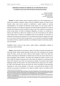 EMISIONES DE DI&Oacute;XIDO DE CARBONO DE LOS VISITANTES DE