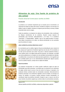 Alimentos de soja: Una fuente de proteína de alta calidad